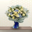 FLORAL DELIGHT - Serenity Blue Hydrangea & White Rose Bouquet