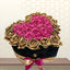 Golden Roses - Pink and Golden Roses in Heart Box