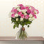 Pink and white roses bunch