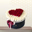 Valentine Smoothy - Red and White Roses Heart Designed in Round Premium Box