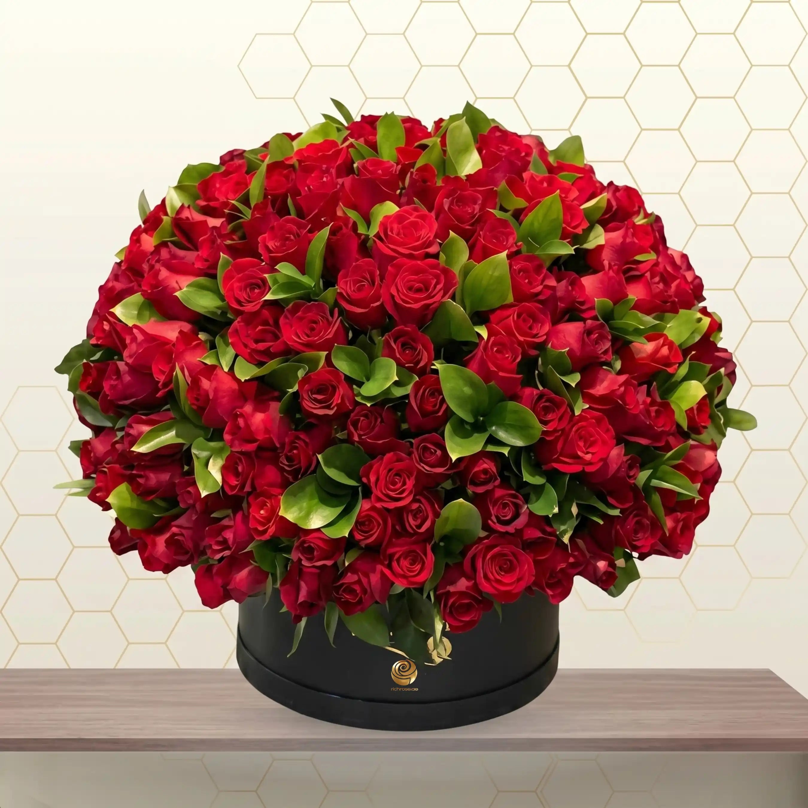 200 - Red Roses in Black Box Main image