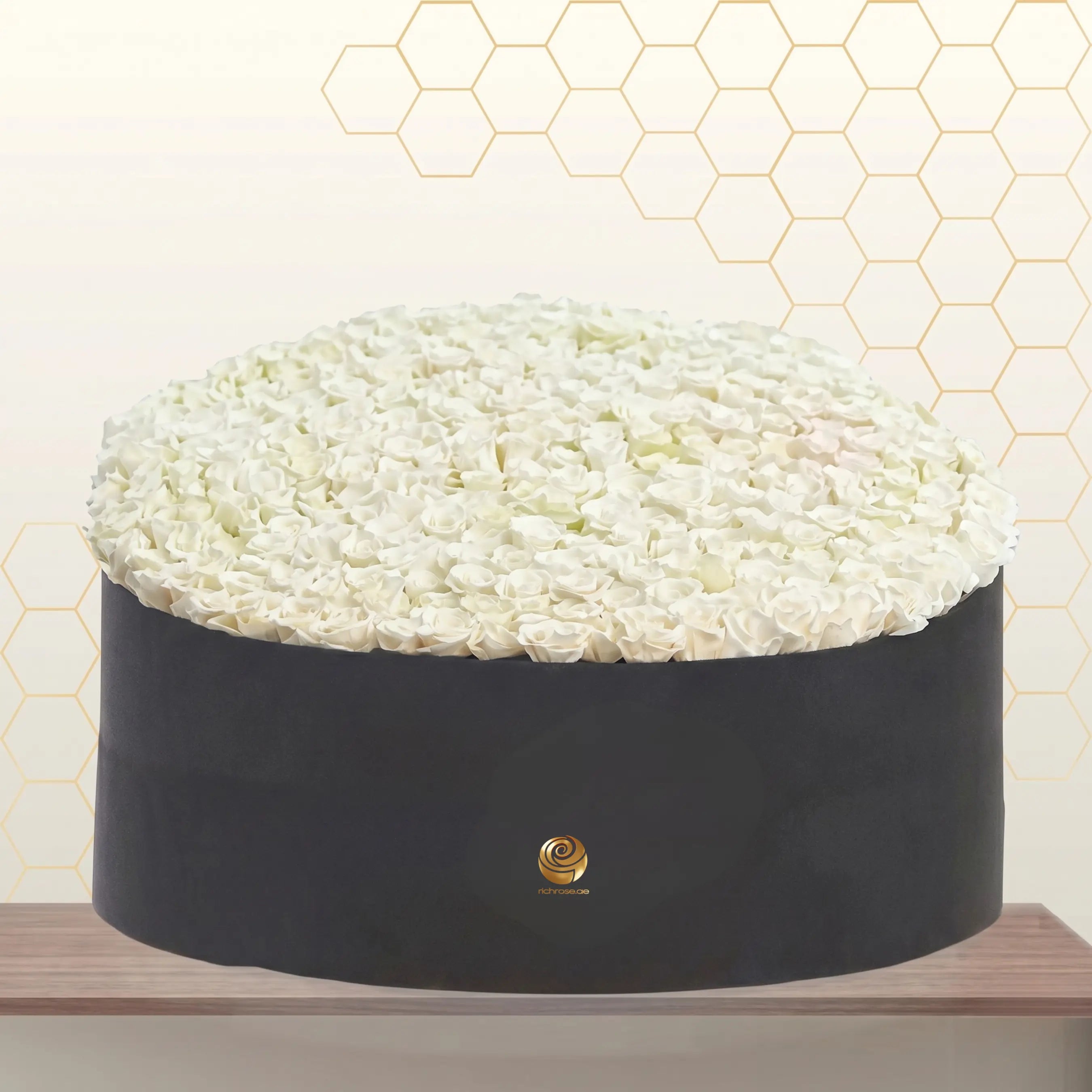 300 White Roses in Flat Premium Box Main image