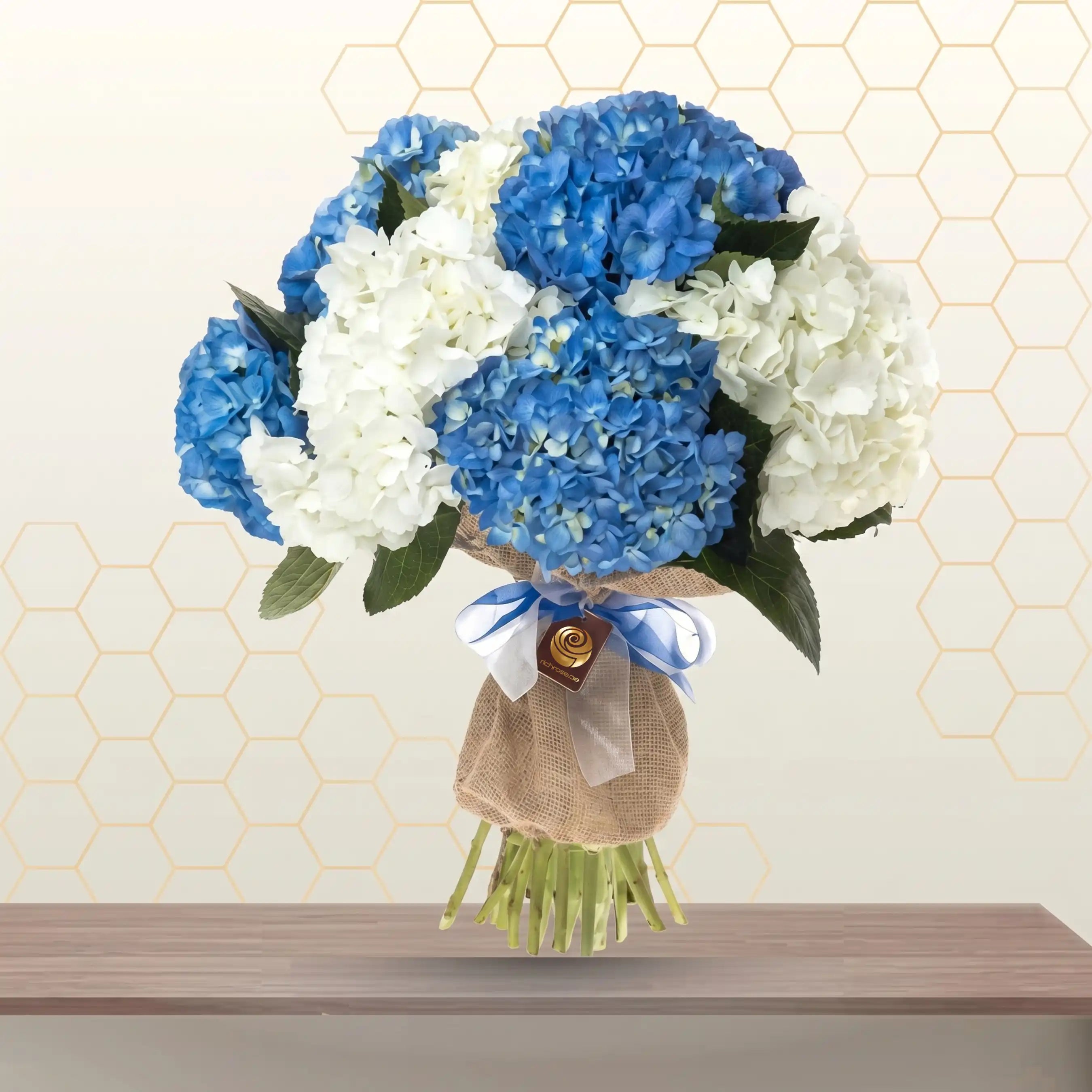 ANKARA- Blue and White Hydrangea Arrangement