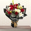 Accra - Elegant Red & White Rose Lily Bouquet
