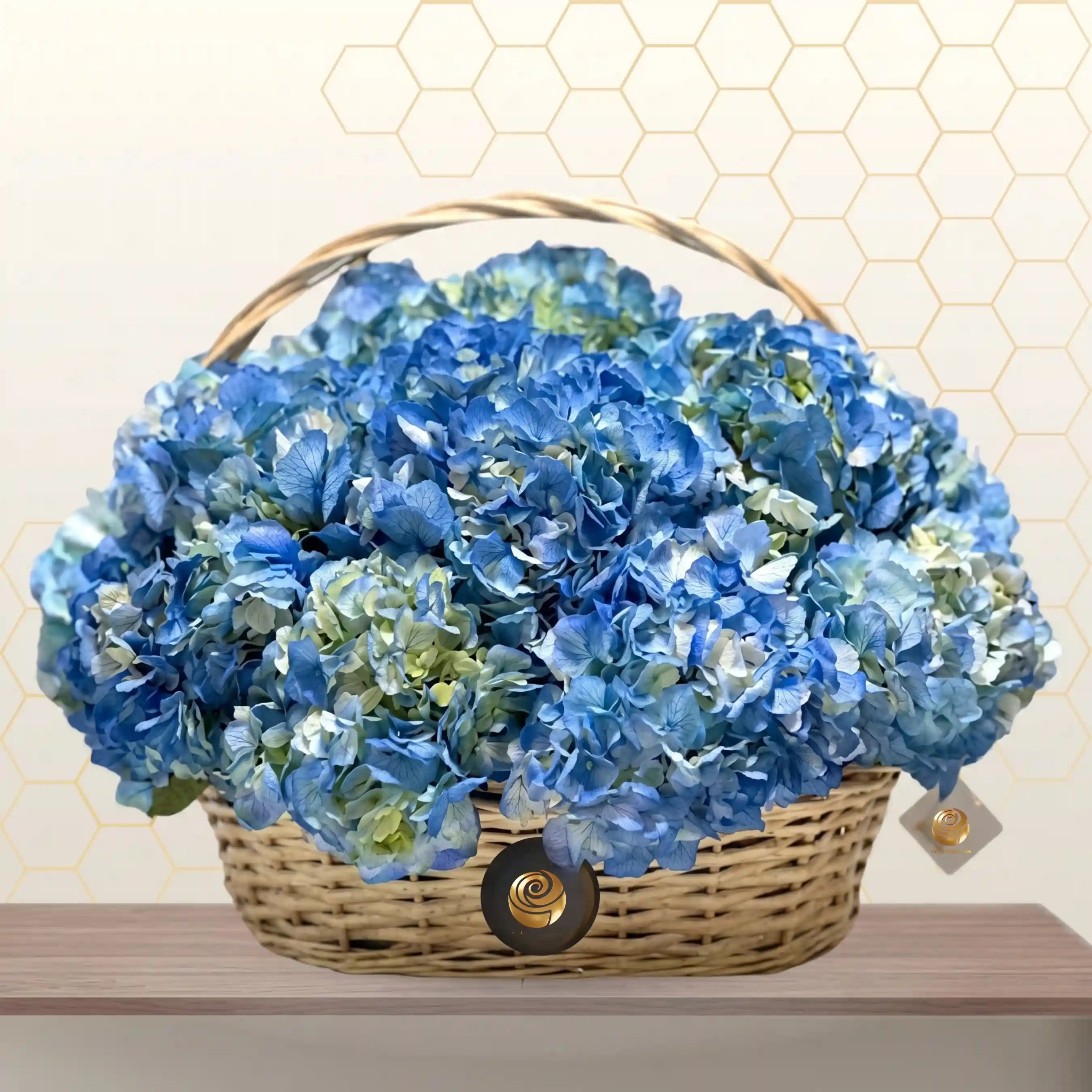 Amber - Elegant Blue Hydrangea Basket Main image