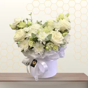 Amel - Elegant White Bloom Box Main image