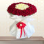 Angel Roses - White and Red Roses Heart Bouquet