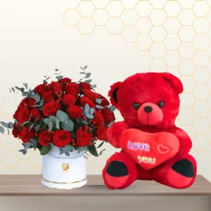 Large 75cm red plush teddy bear from the Art of Love collection, a soft and cuddly romantic gift. Main image