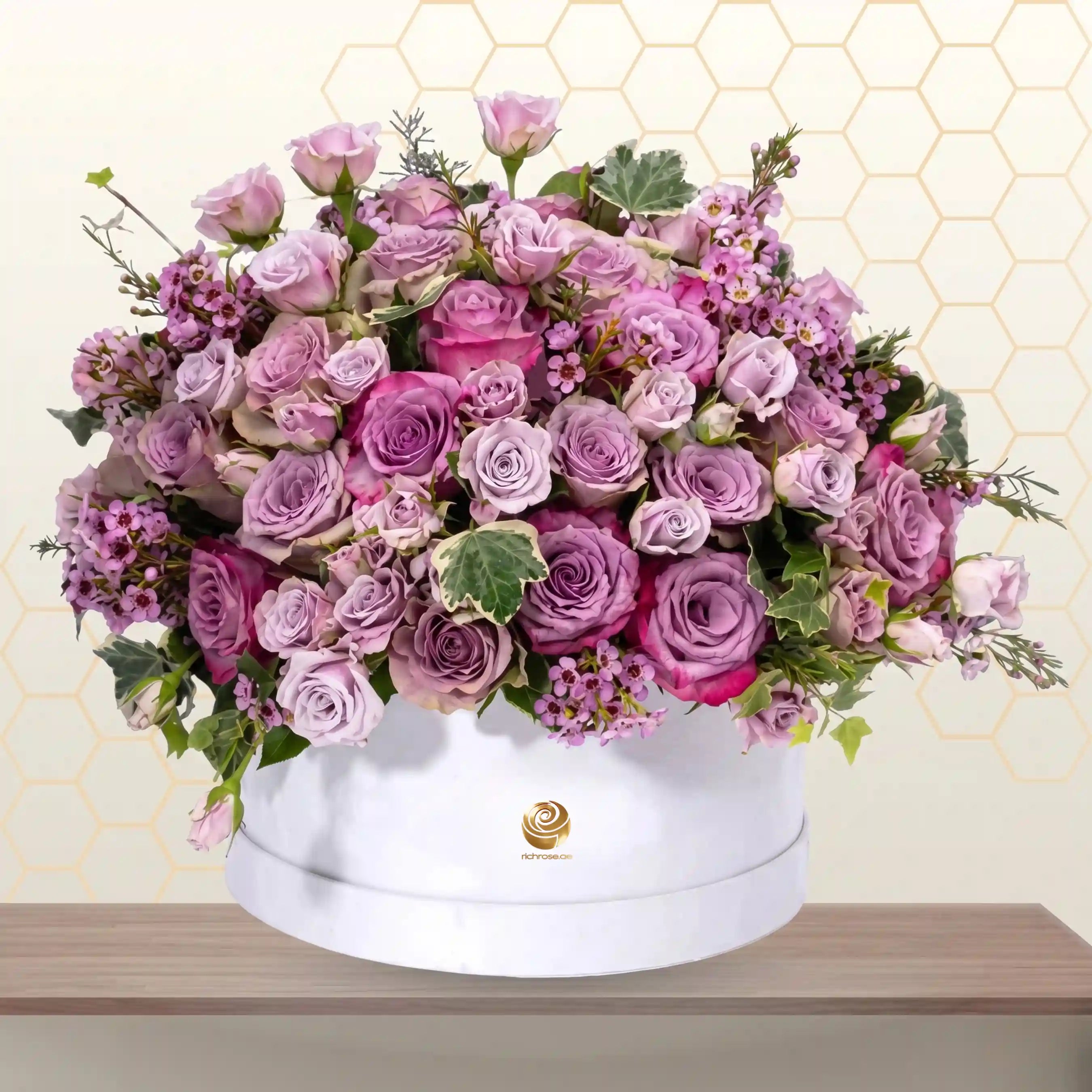 purple flowers box - gift delivery Main image