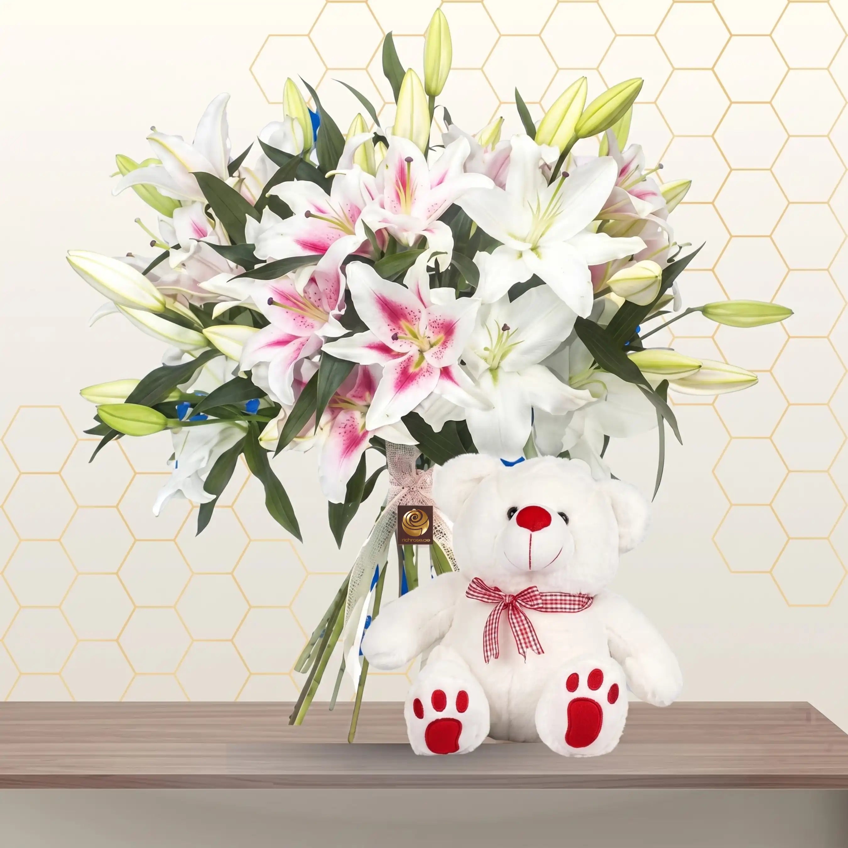 Pink Lily Bunch Deluxe Size with Free Gift