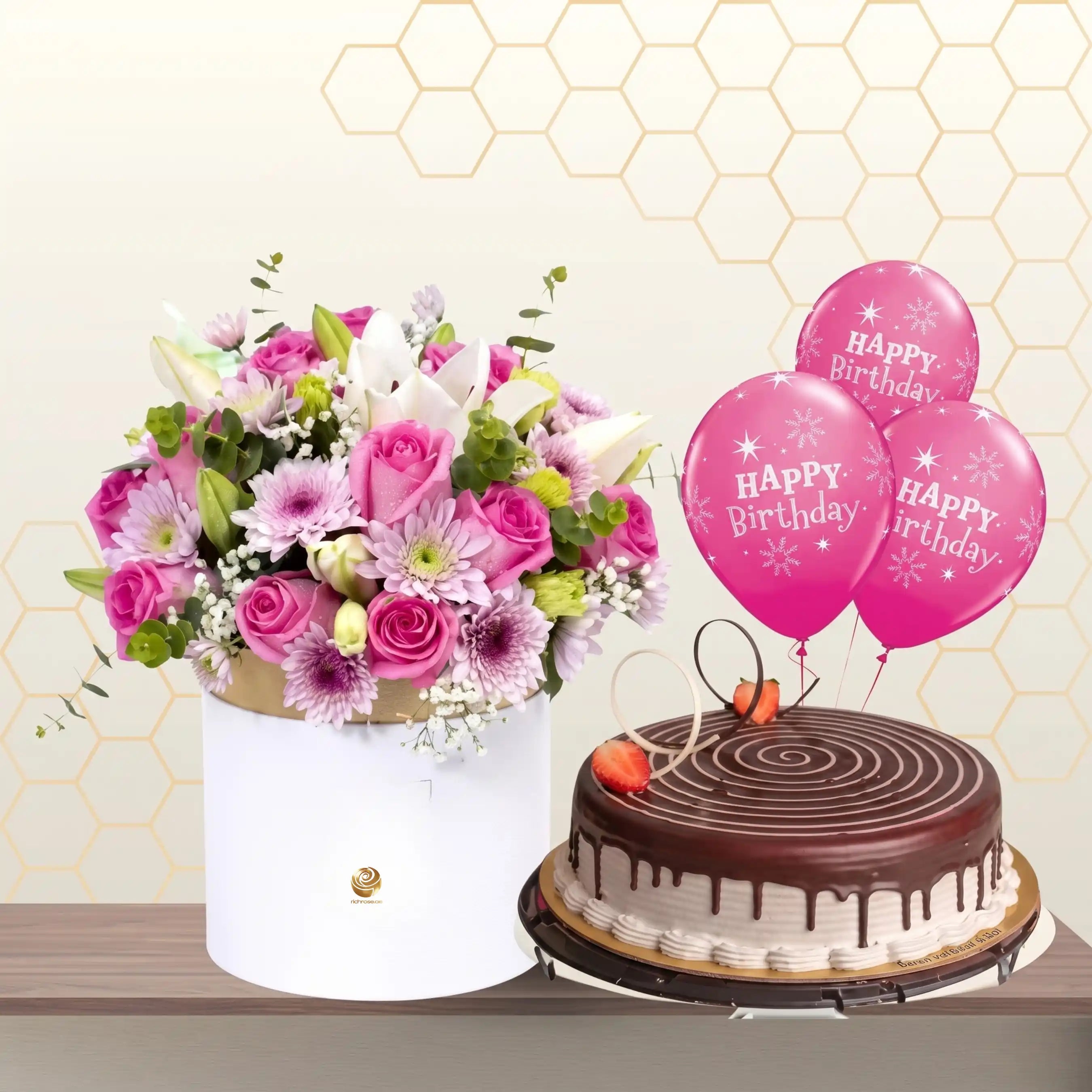 flowers and cakes - gift for birthdays
