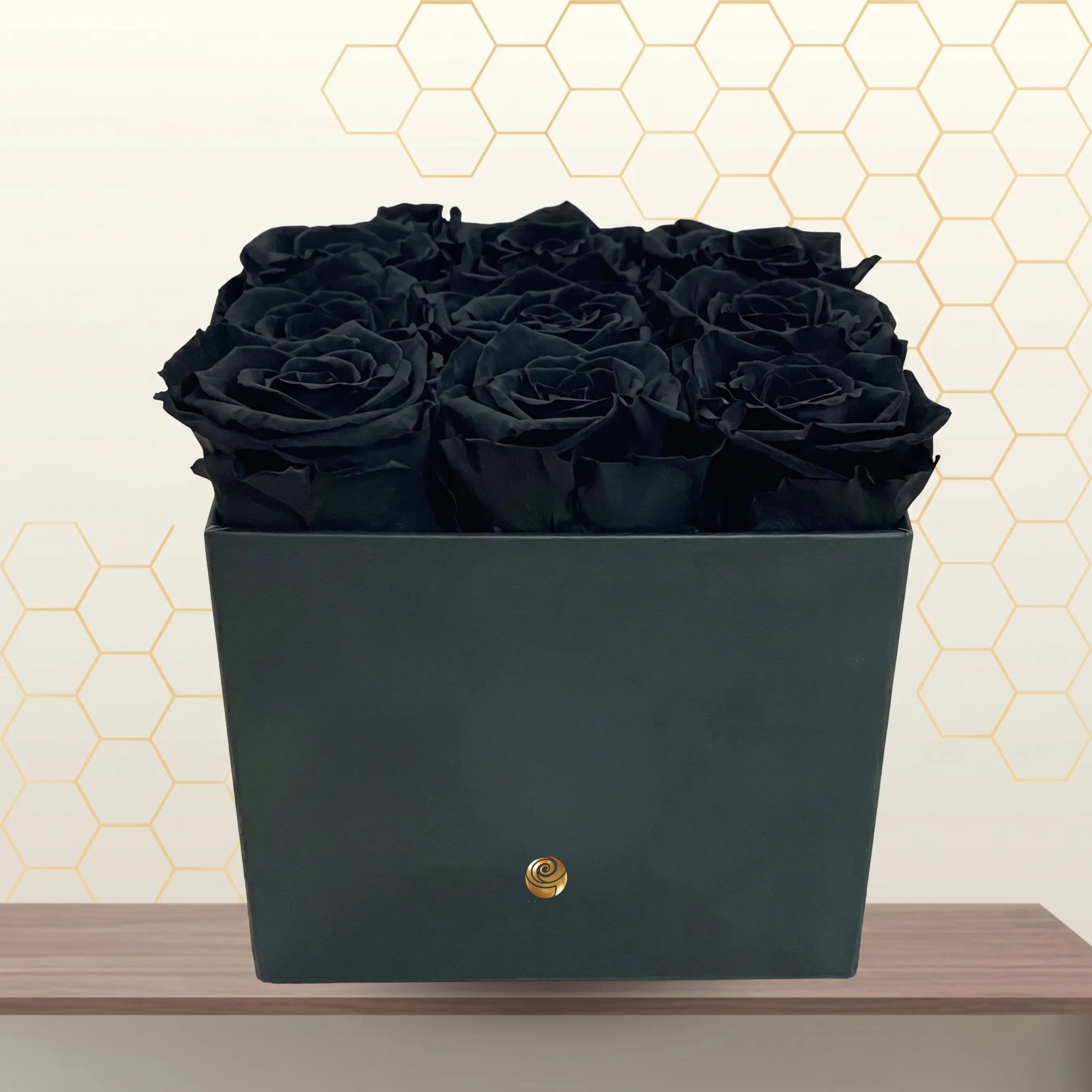 Black rose in box Main image