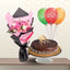 flower cakes and balloon combo - combo flowers for birthday