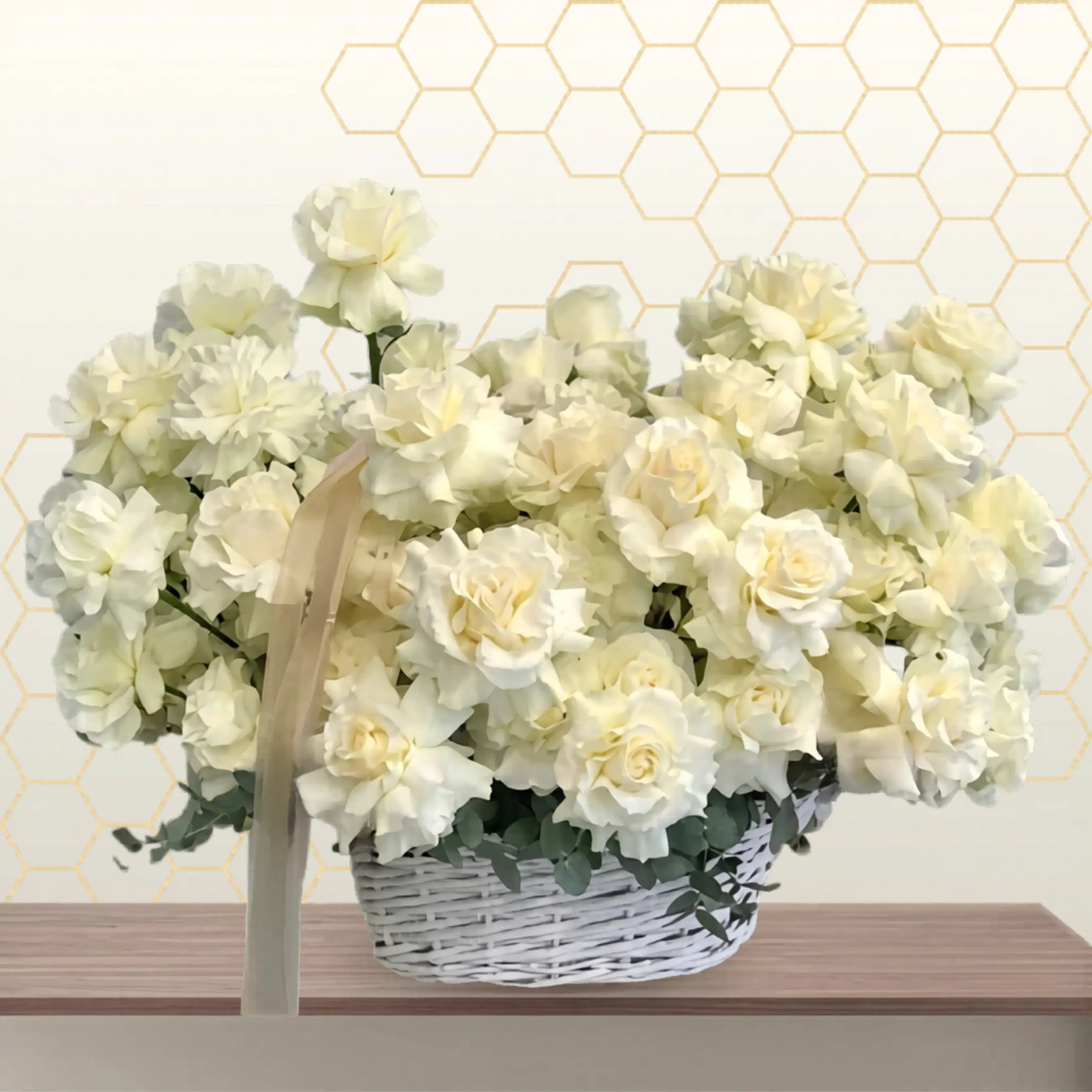 Blossom - White Rose Basket