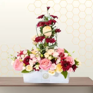 flowers long shape in rectangle box - flower delivery dubai