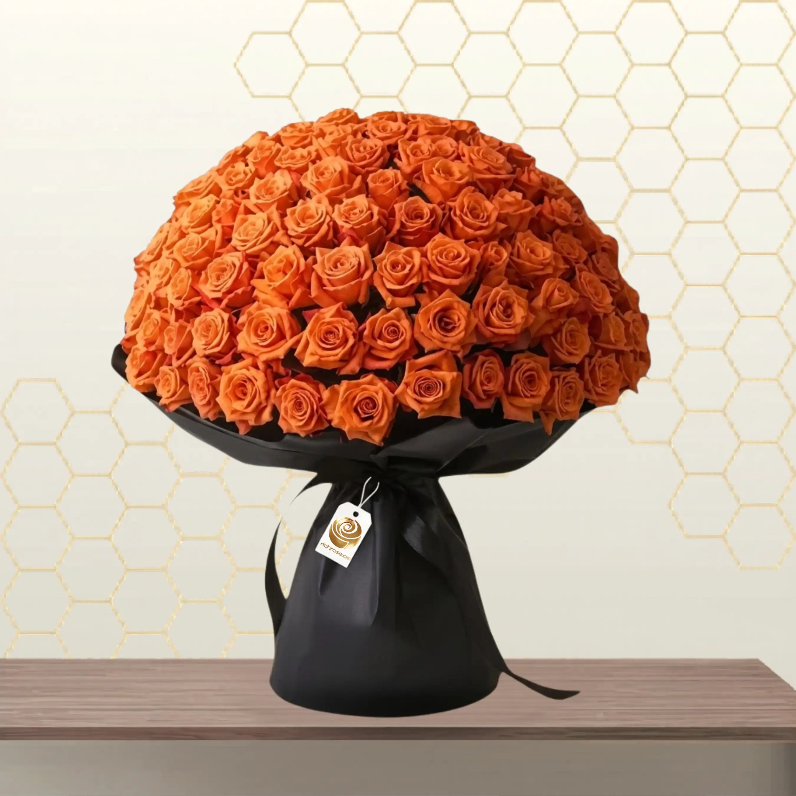 ERMAKI- ORANGE ROSES WITH BLACK WRAPPING Main image
