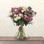 purple white baby roses bunch