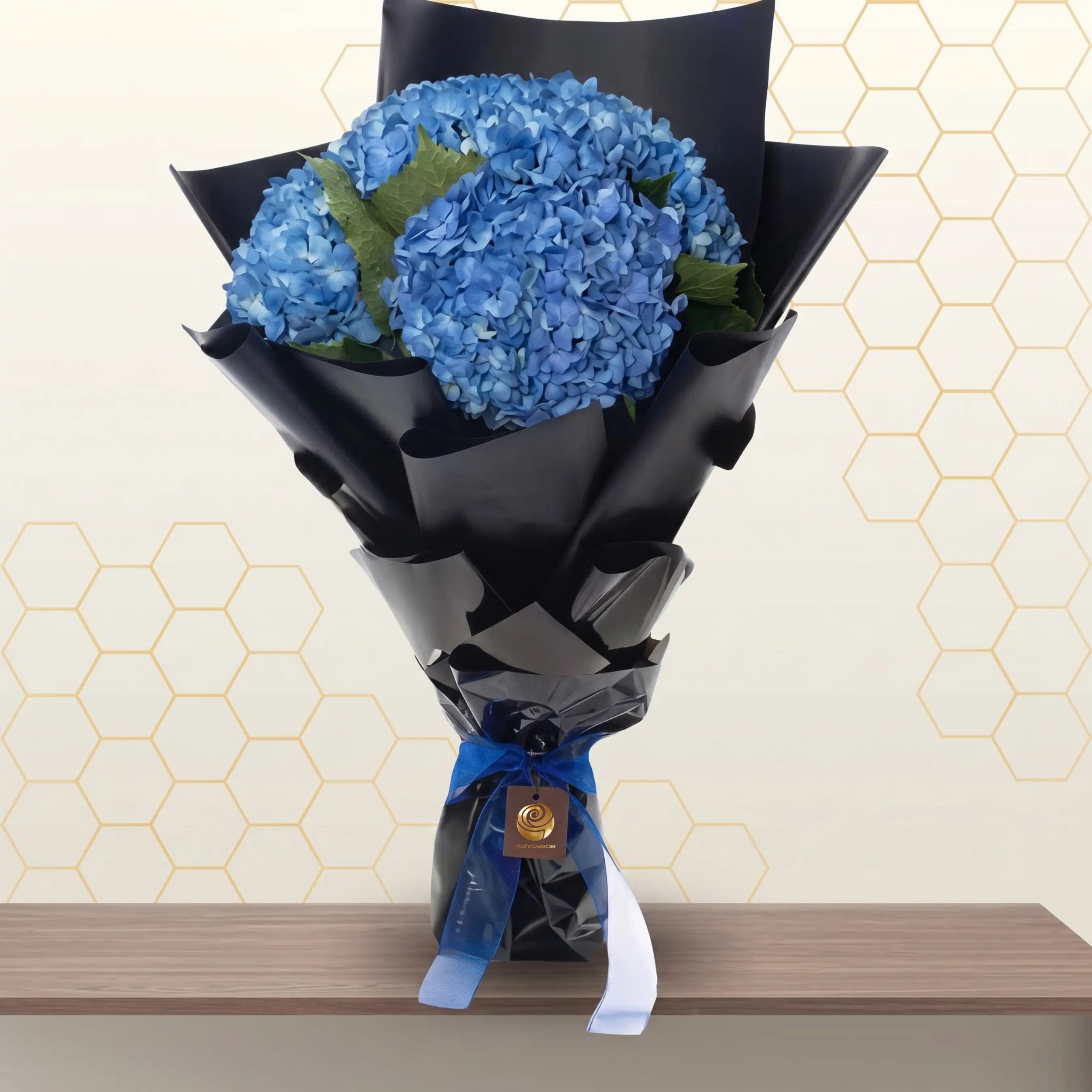 blue hydrangea bouquet - send flower bouquet Main image