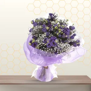 purple eustoma flower bouquet - flower delivery dubai Main image