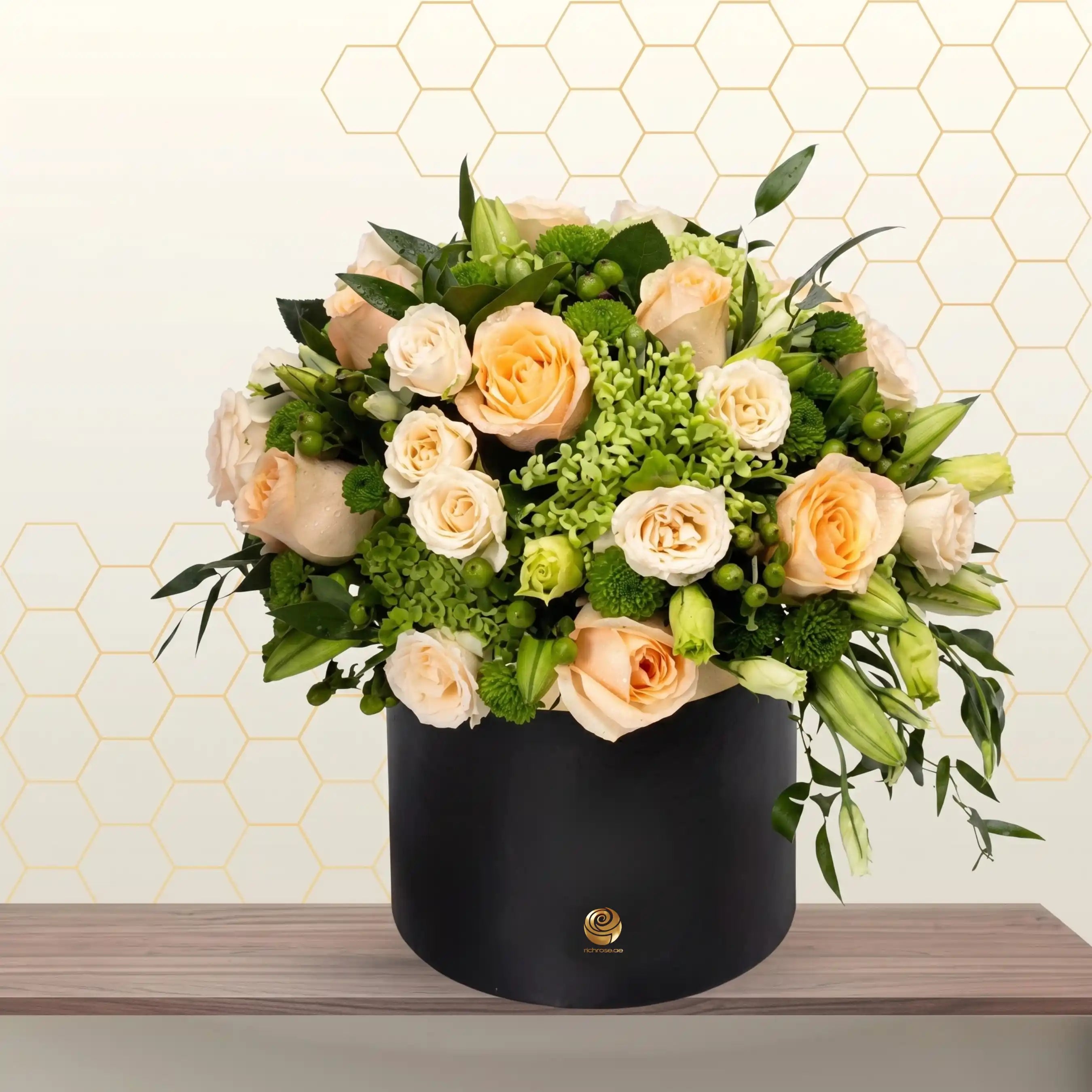 Peach and white flowers box Main image