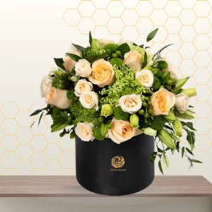 Peach and white flowers box Main image