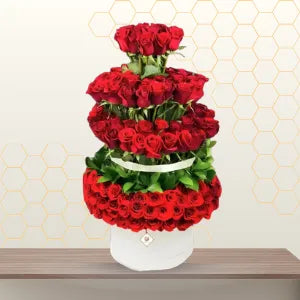 Lovely Roses -  Valentine Red Roses Step Arrangment Main image