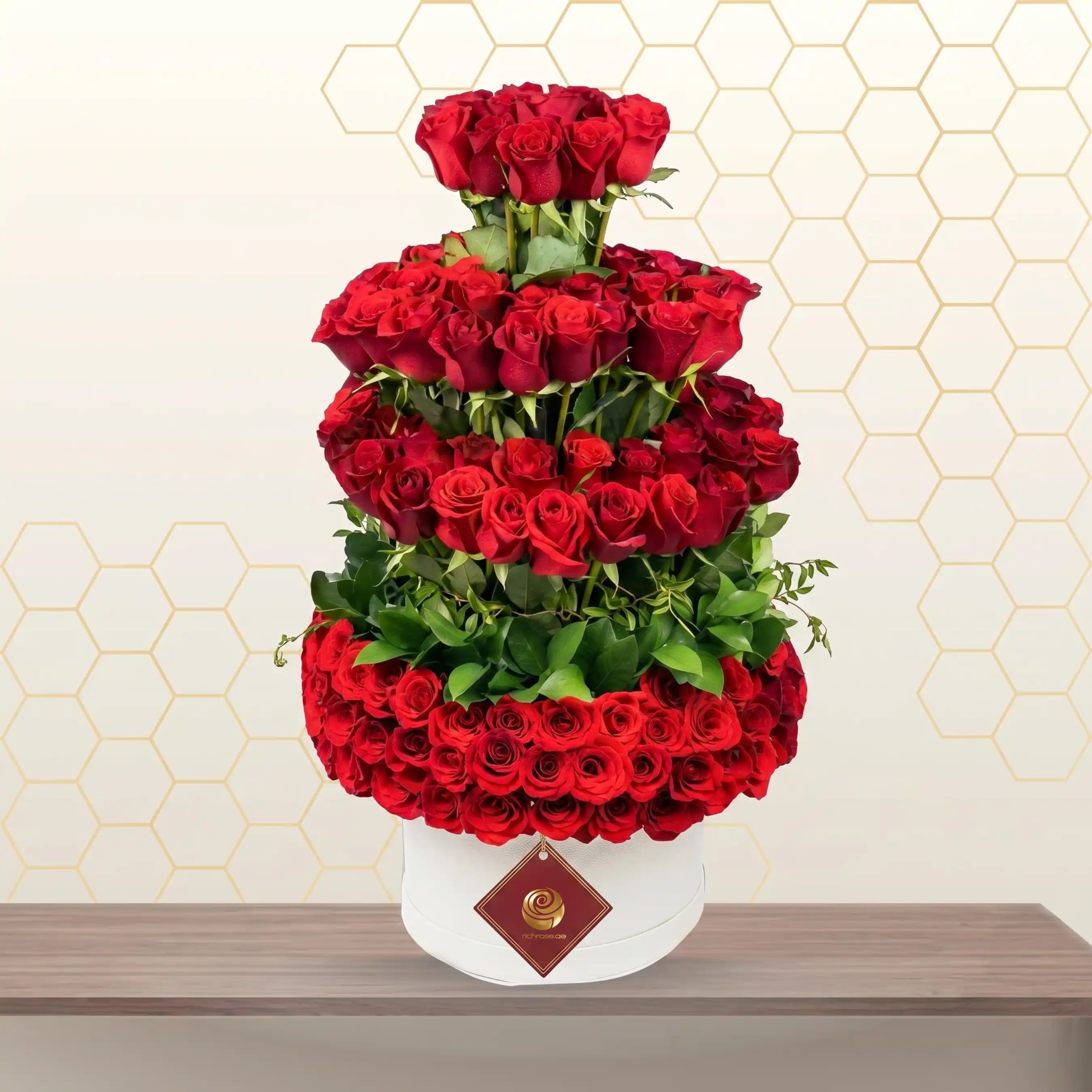 Lovely Roses -  Valentine Red Roses Step Arrangment