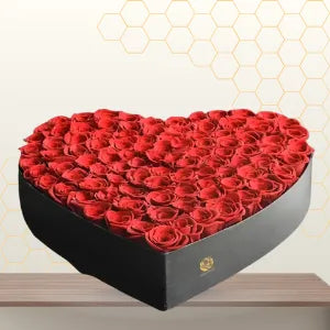Premium red roses in box