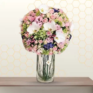 Mixed Flowers Cylinder Arrangment Main image
