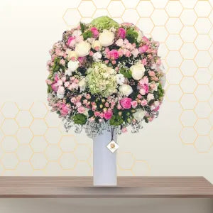 Mixed Flowers Cylinder Tall Arrangement Main image