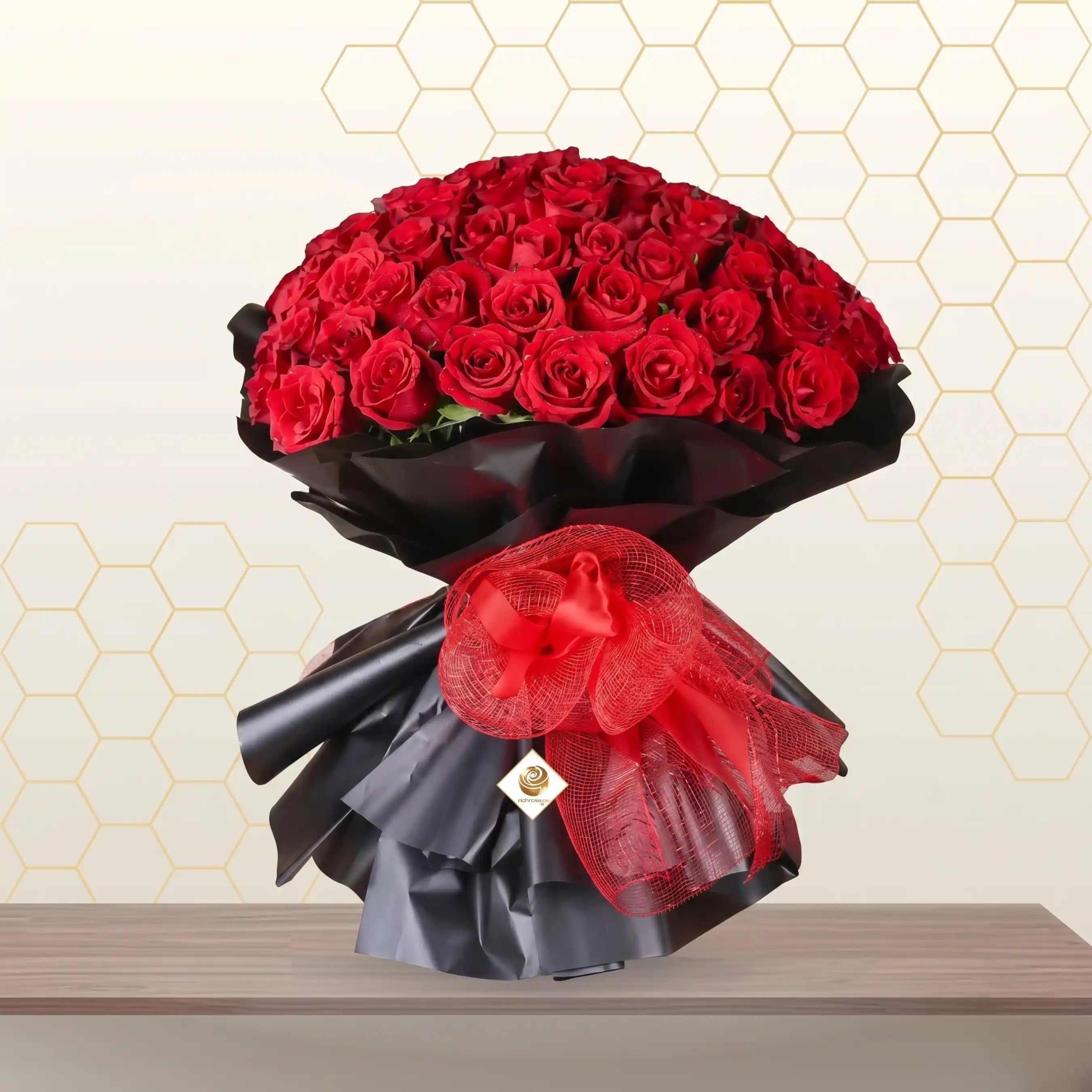 50 red roses bouquet - valentine same day flower delivery Main image
