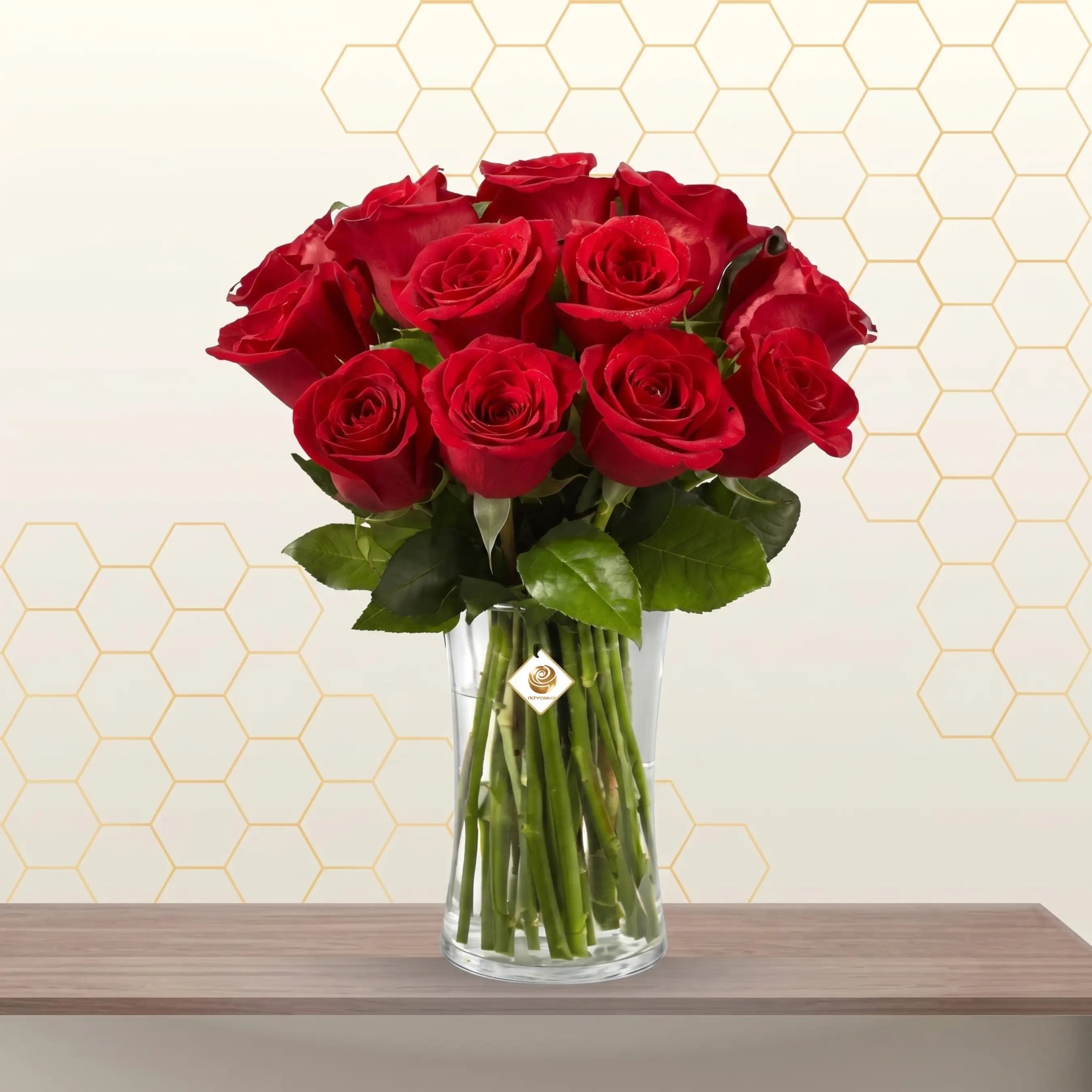 red roses in flowers vase Main image