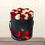 red and white flowers in box