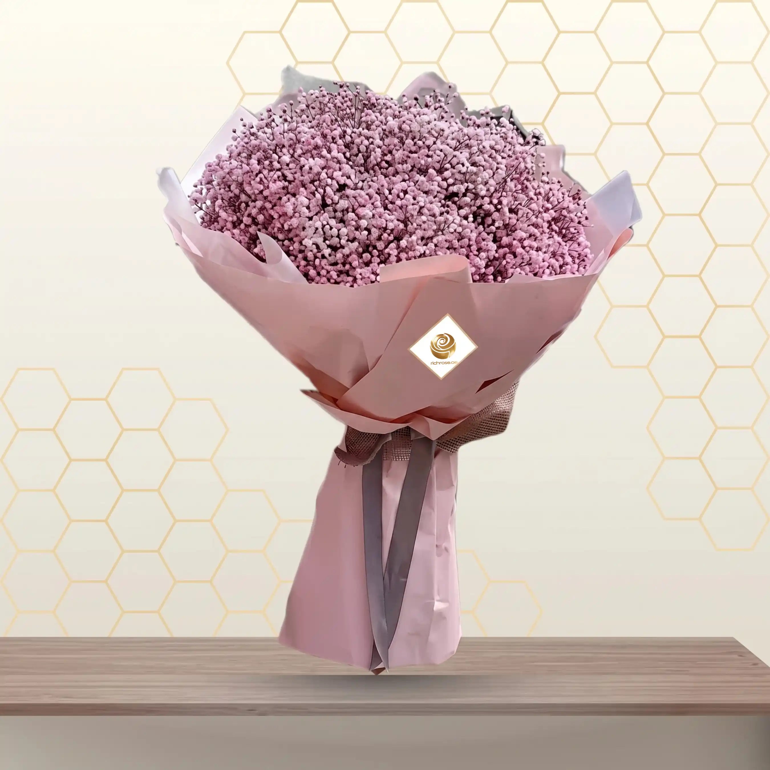 Pink gypsophilia bouquet Main image