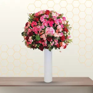 Pink Mixed Flowers Cylidner Tall Arrangement Main image