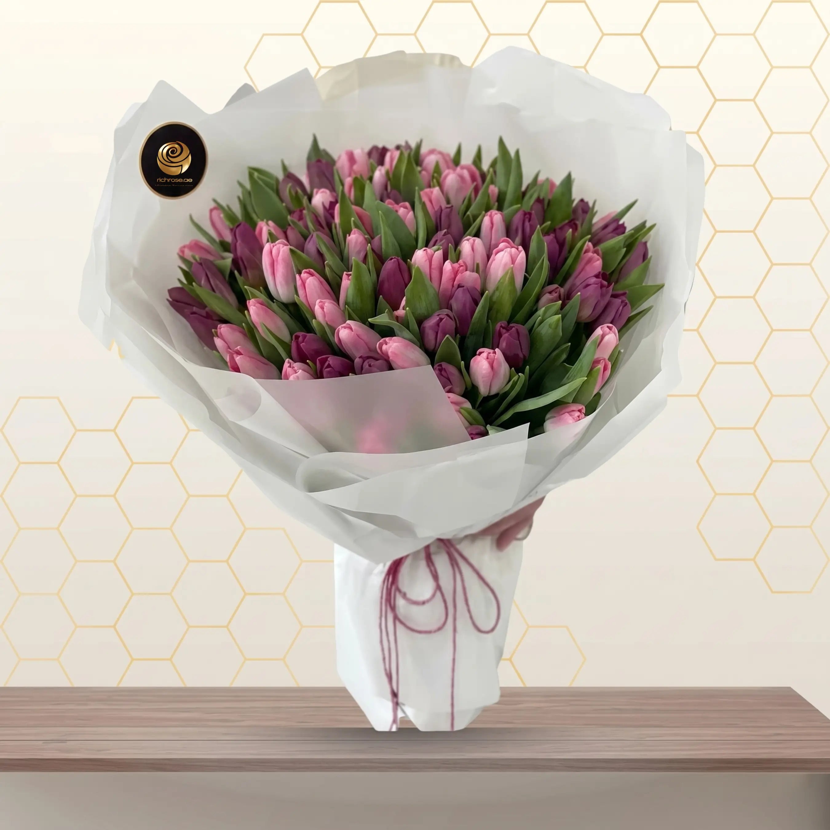 Pink Purple Tulips Bouquet
