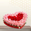 red and pink roses in red heart box
