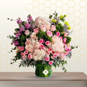 Premium Exotic Pink Flowers in Vase Main image