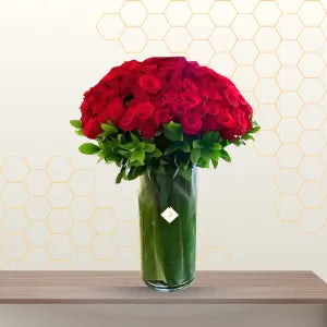 Princess Roses -  Valentine Red Roses in Vase Main image