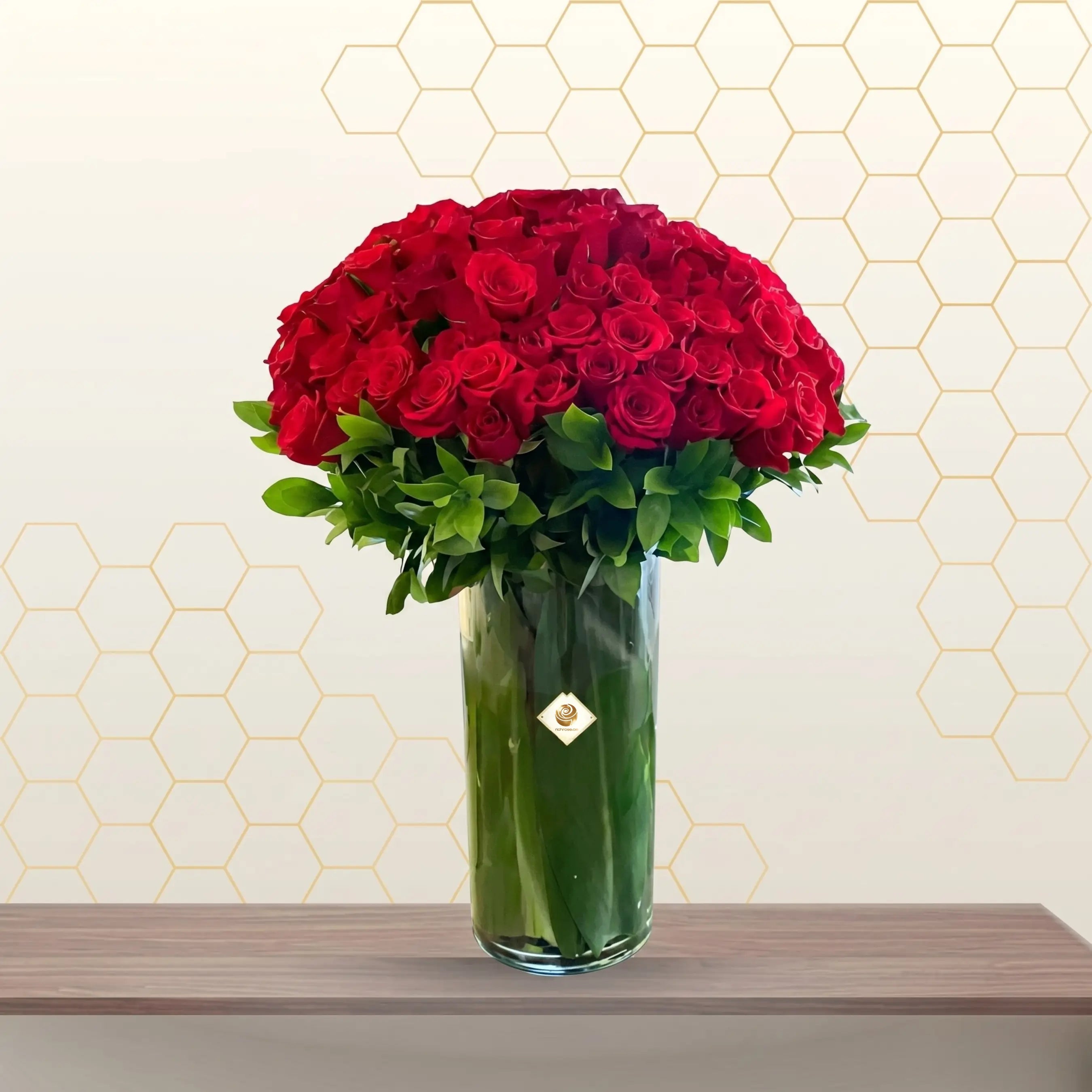 Princess Roses -  Valentine Red Roses in Vase