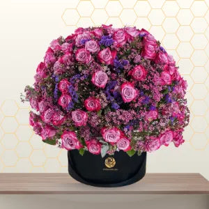 Purple Roses Premium Box Arrangement Main image