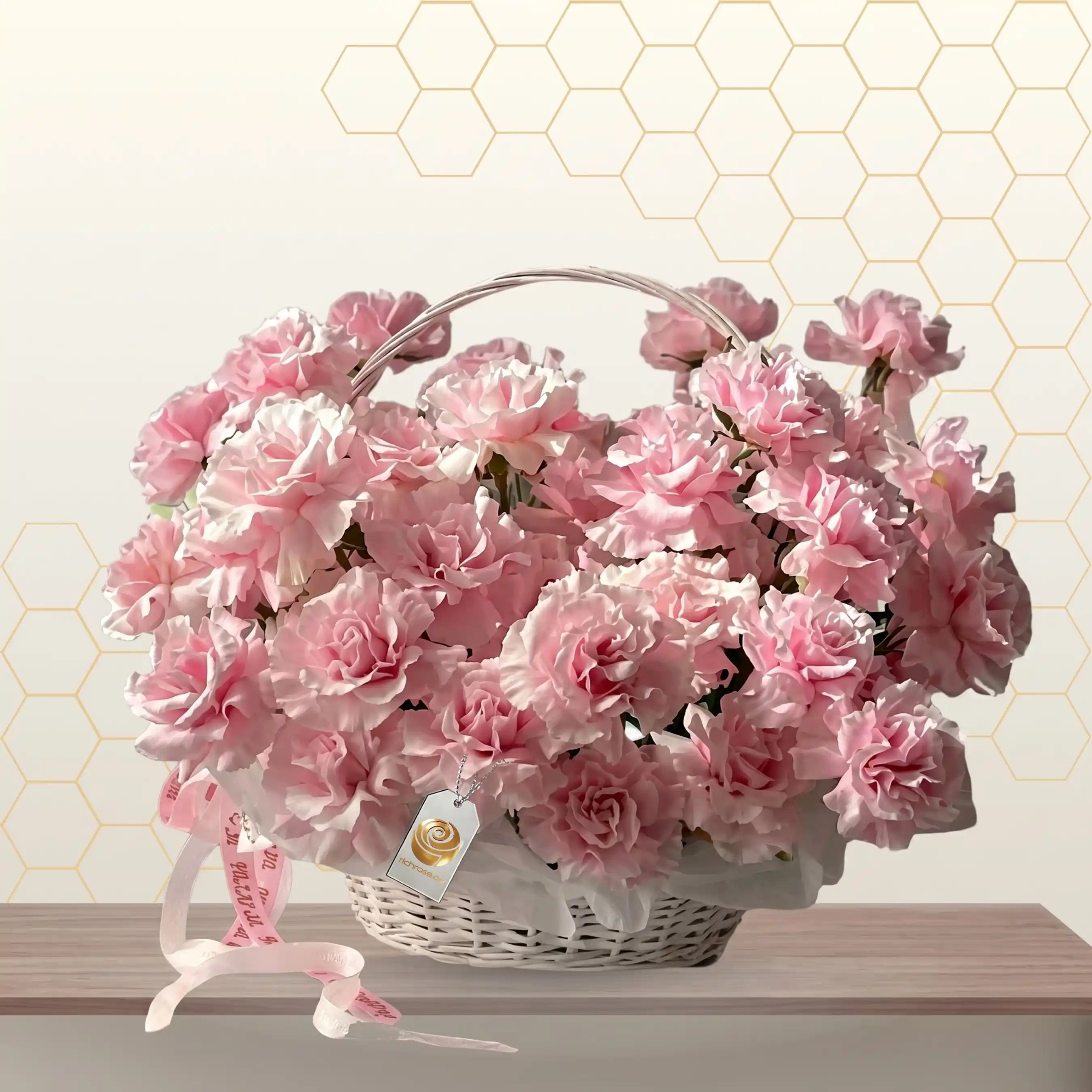 SCARLET - Blush Pink Rose Basket Main image