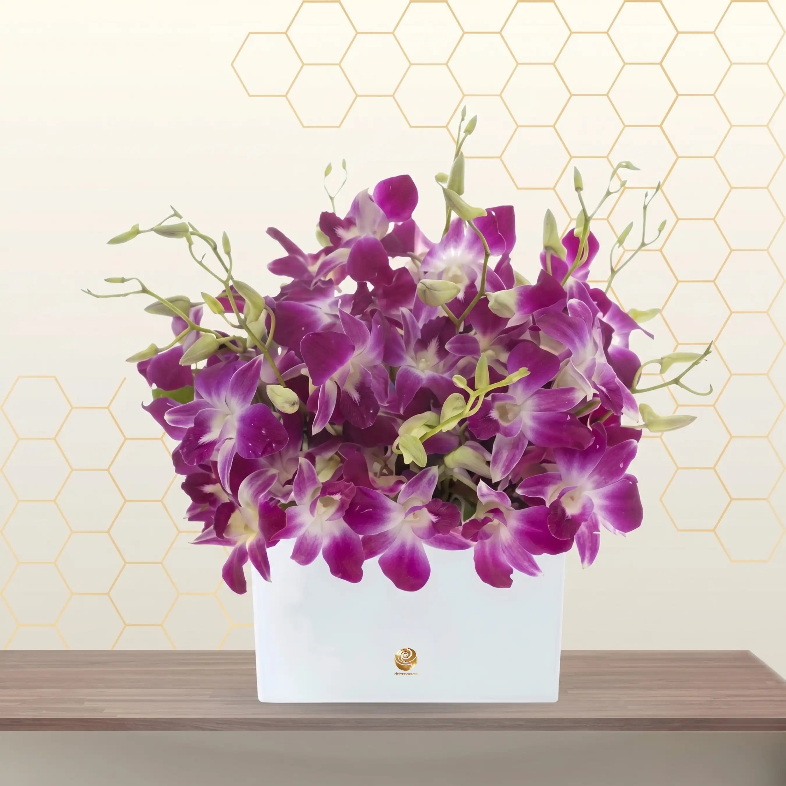purple orchid box - lower box arrangement Main image