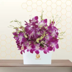 purple orchid box - lower box arrangement Main image