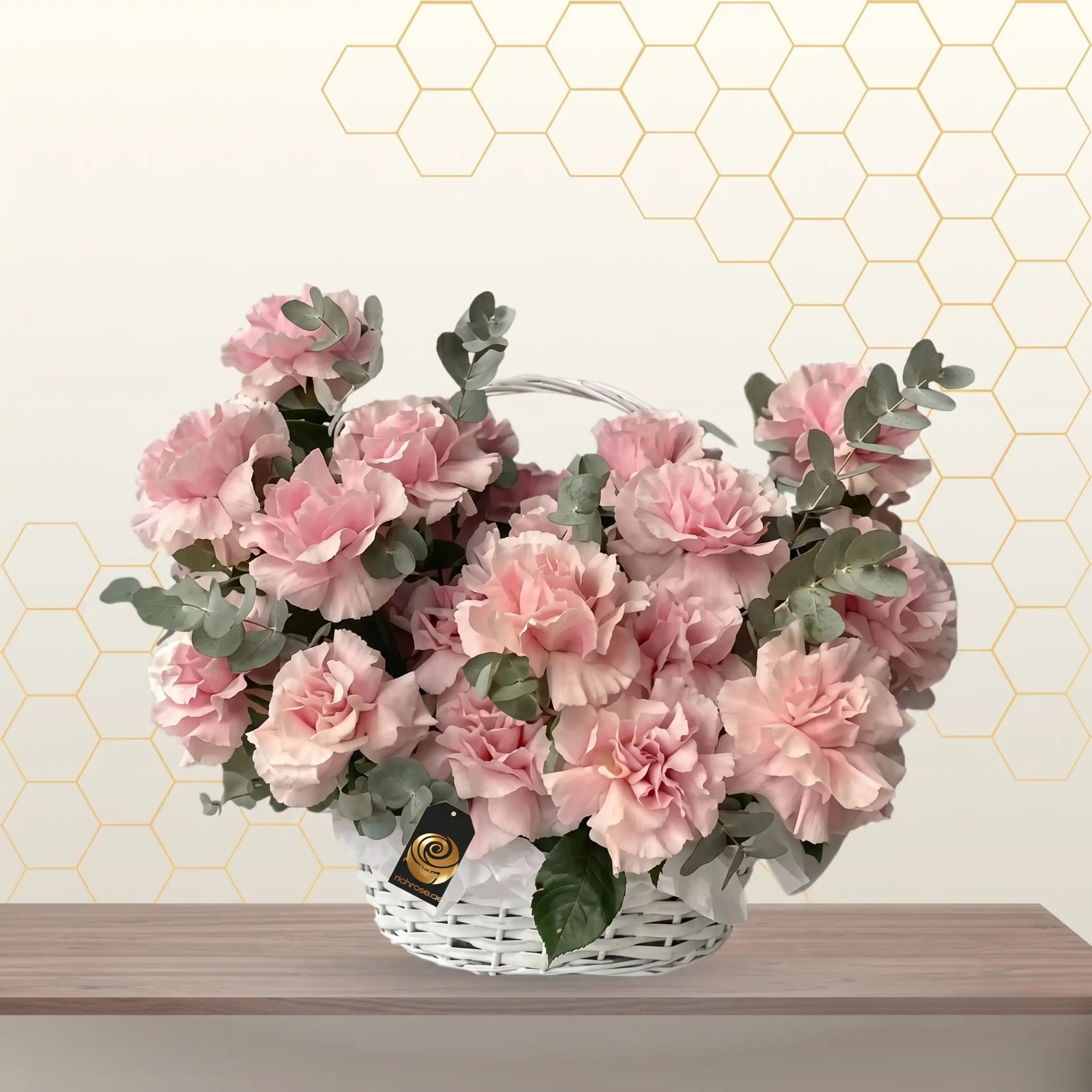 SMOOCHY ROSES - Blushing Pink Rose Basket Main image