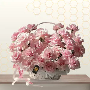 SMOOCHY ROSES - Blushing Pink Rose Basket Main image