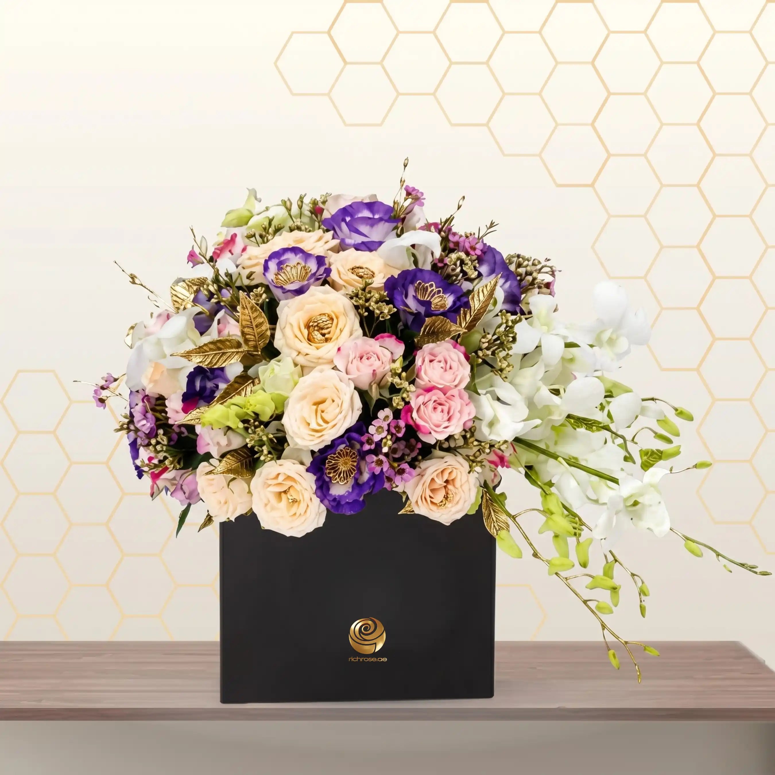 white and purple flowers box Main image