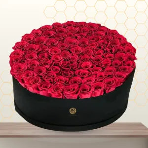 Valentines Premium Red Roses Black Box Main image