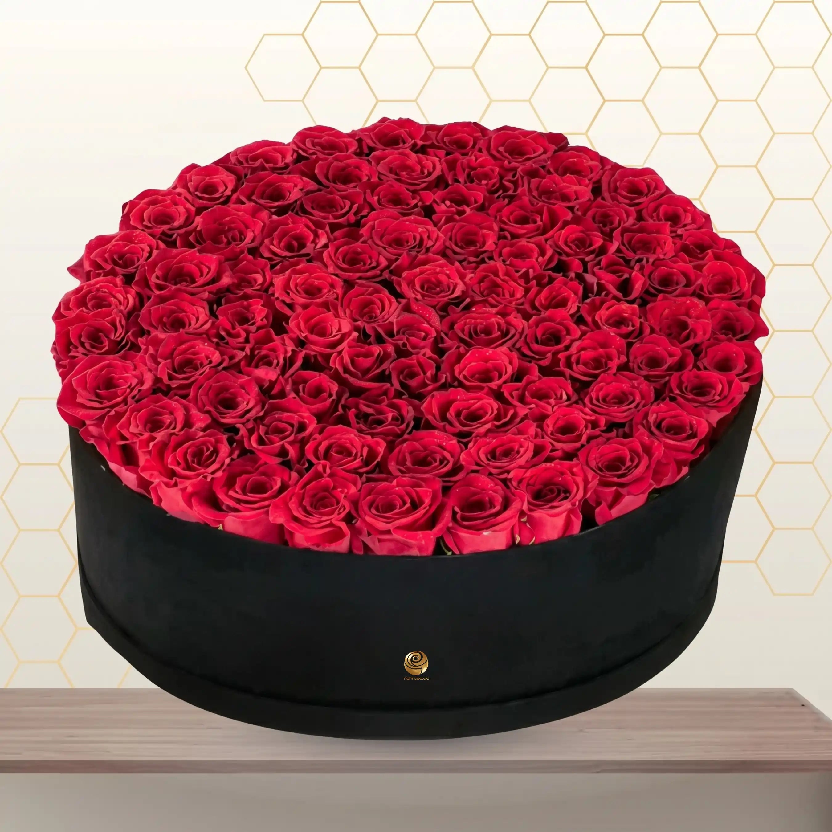 Valentines Premium Red Roses Black Box