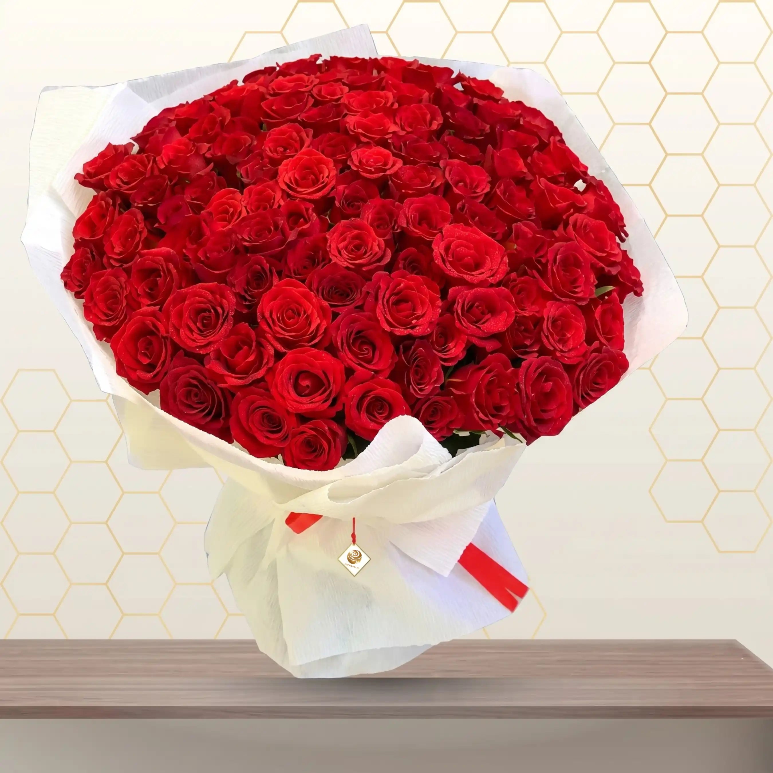 75 red roses bouquet - seventy five red roses bouquet Main image